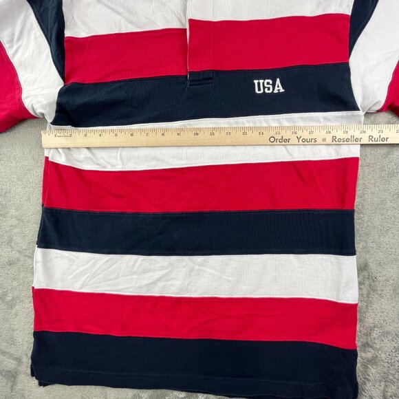 VTG IVY Crew Explorer USA Golf Polo Shirt Men's M Blue Striped Summer RN 82814 - Picture 5 of 8